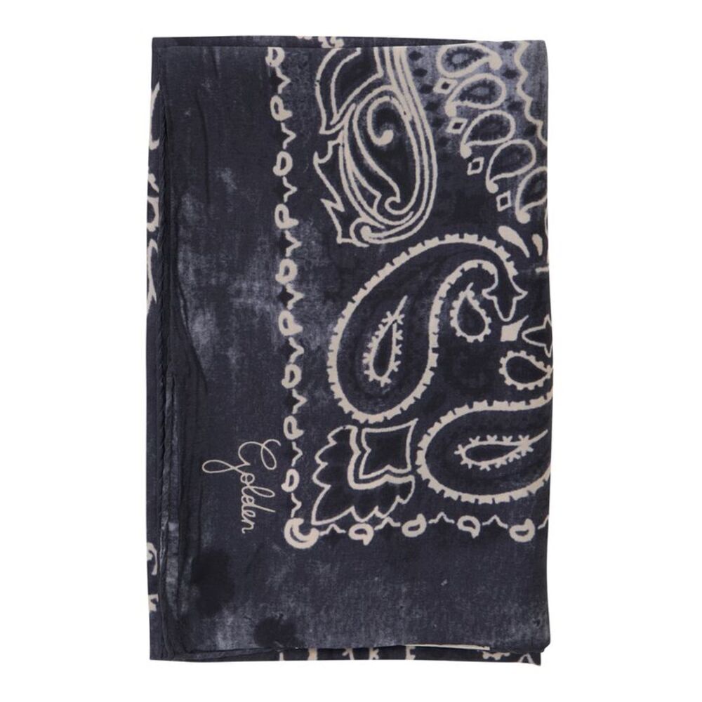 Golden Goose Women Gray Silk All-Over Paisley Print Scarf For Women